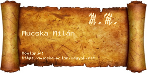 Mucska Milán névjegykártya